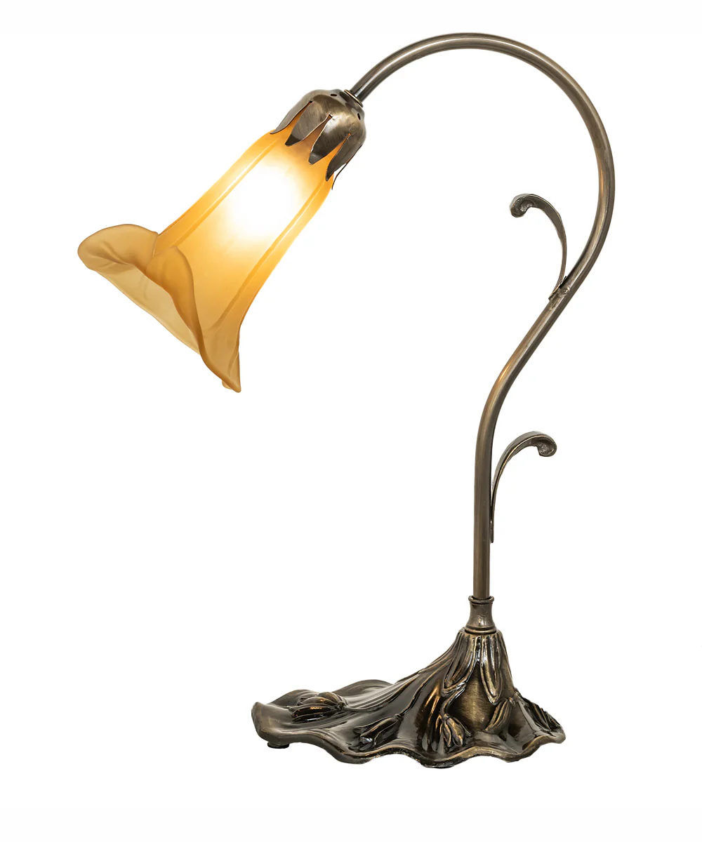 15" High Amber Pond Lily Accent Lamp - Image 7