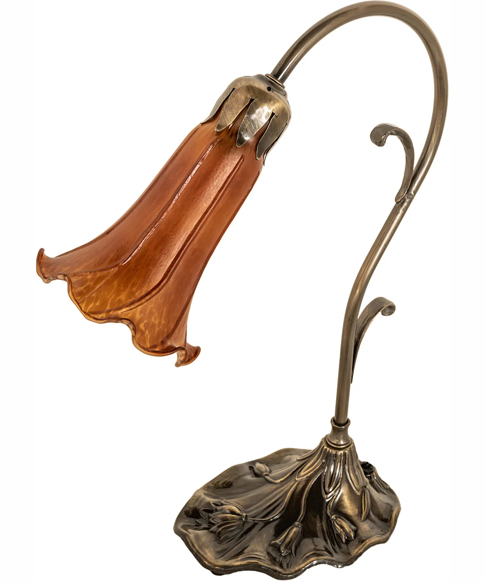 15" High Amber Tiffany Pond Lily Accent Lamp - Image 2