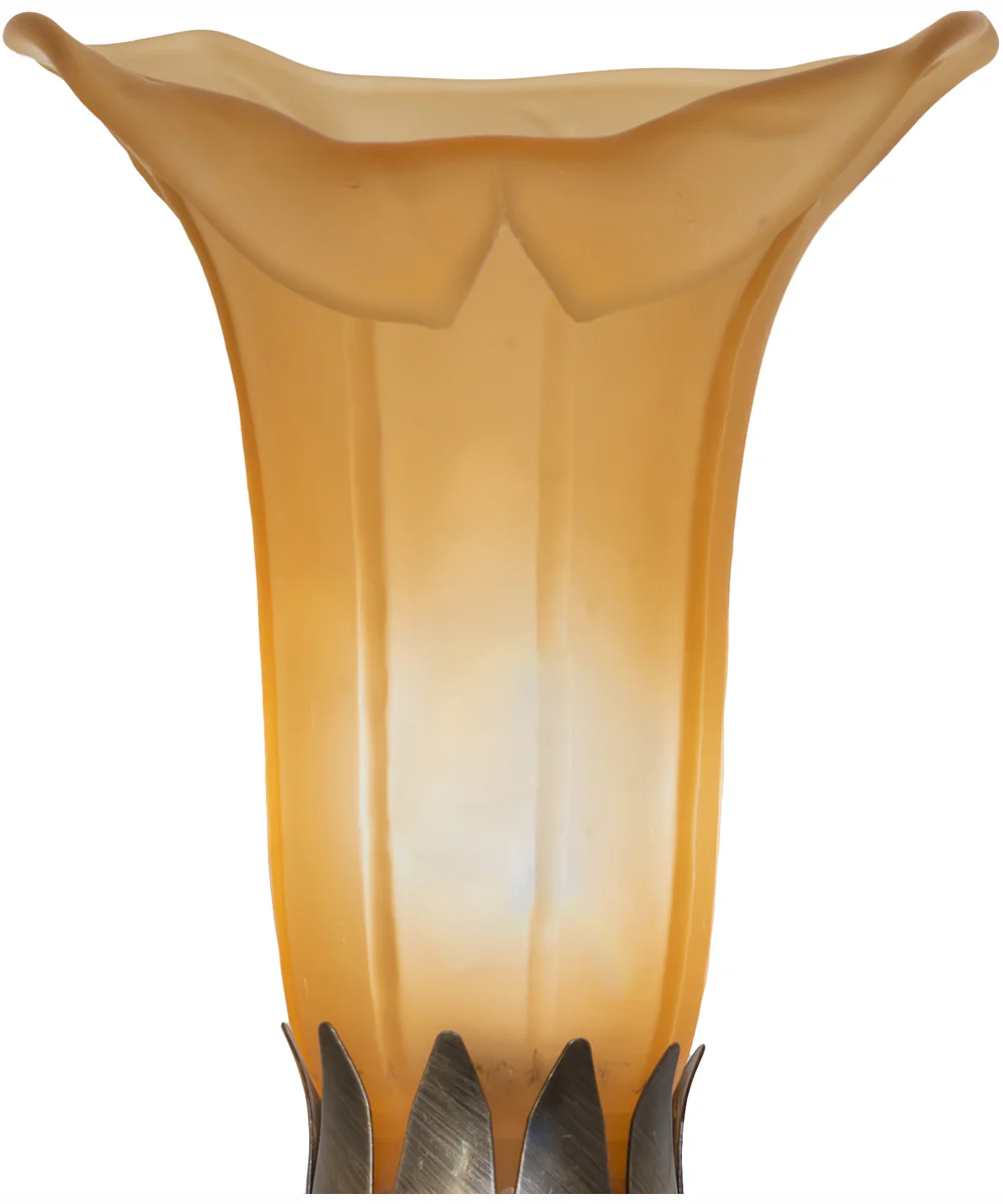 15" High Amber Tiffany Pond Lily Nouveau Lady Accent Lamp - Image 7