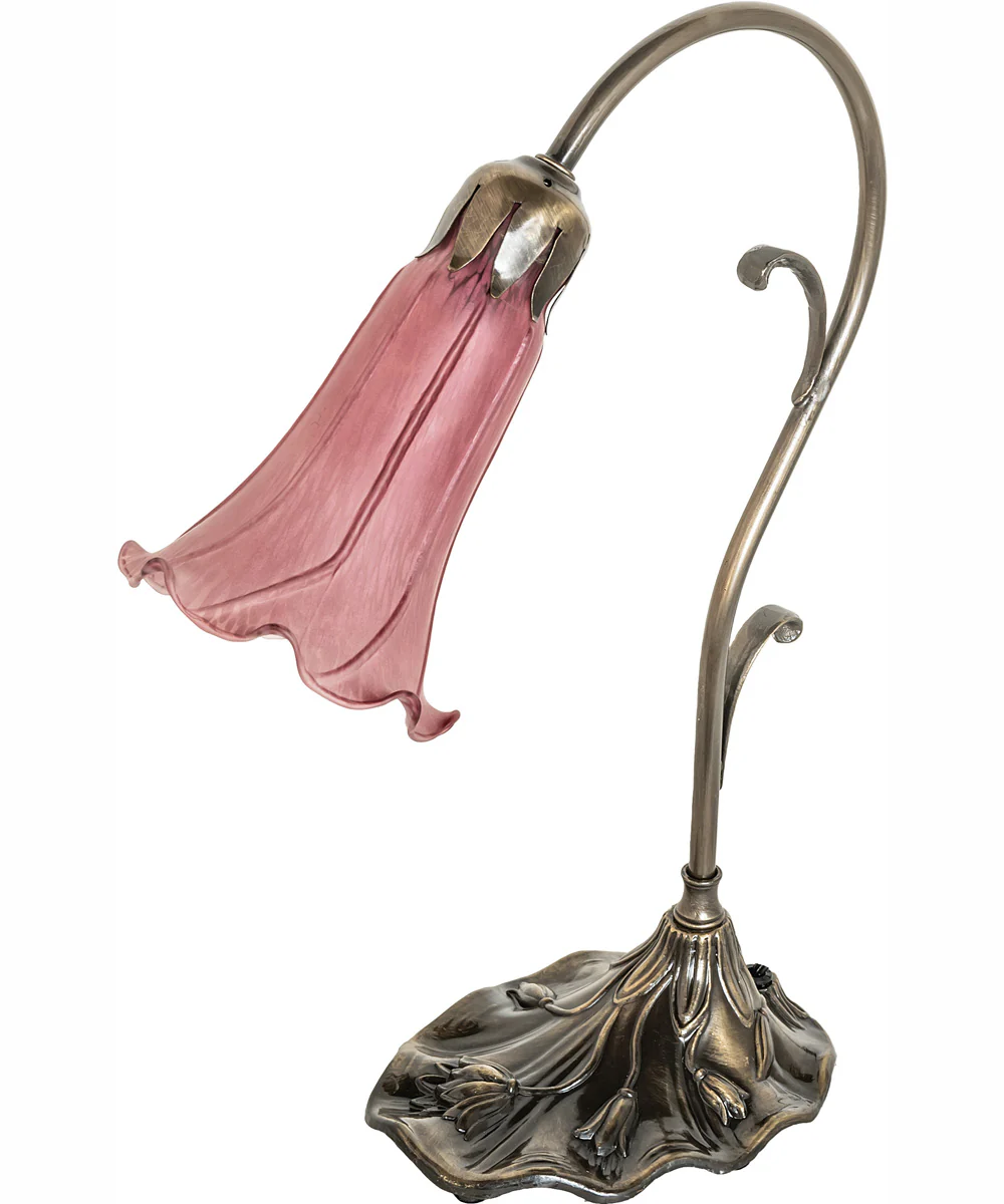 15" High Lavender Tiffany Pond Lily Accent Lamp - Image 3