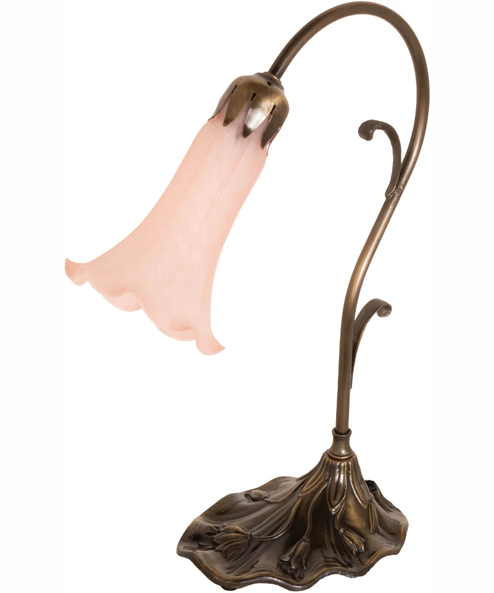 15" High Pink Tiffany Pond Lily Accent Lamp - Image 3