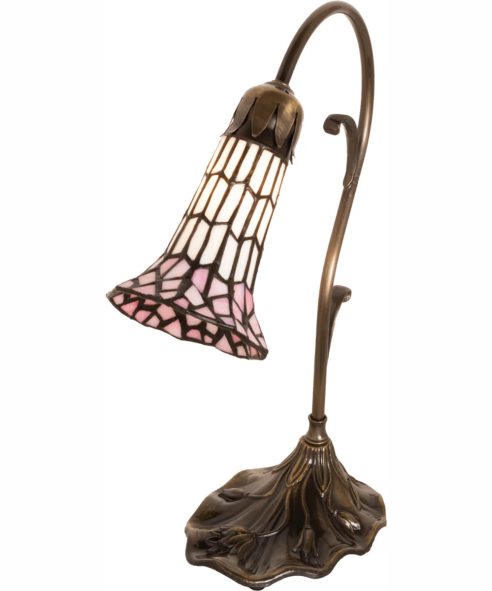 15" High Stained Glass Pond Lily Accent Lamp - Image 2