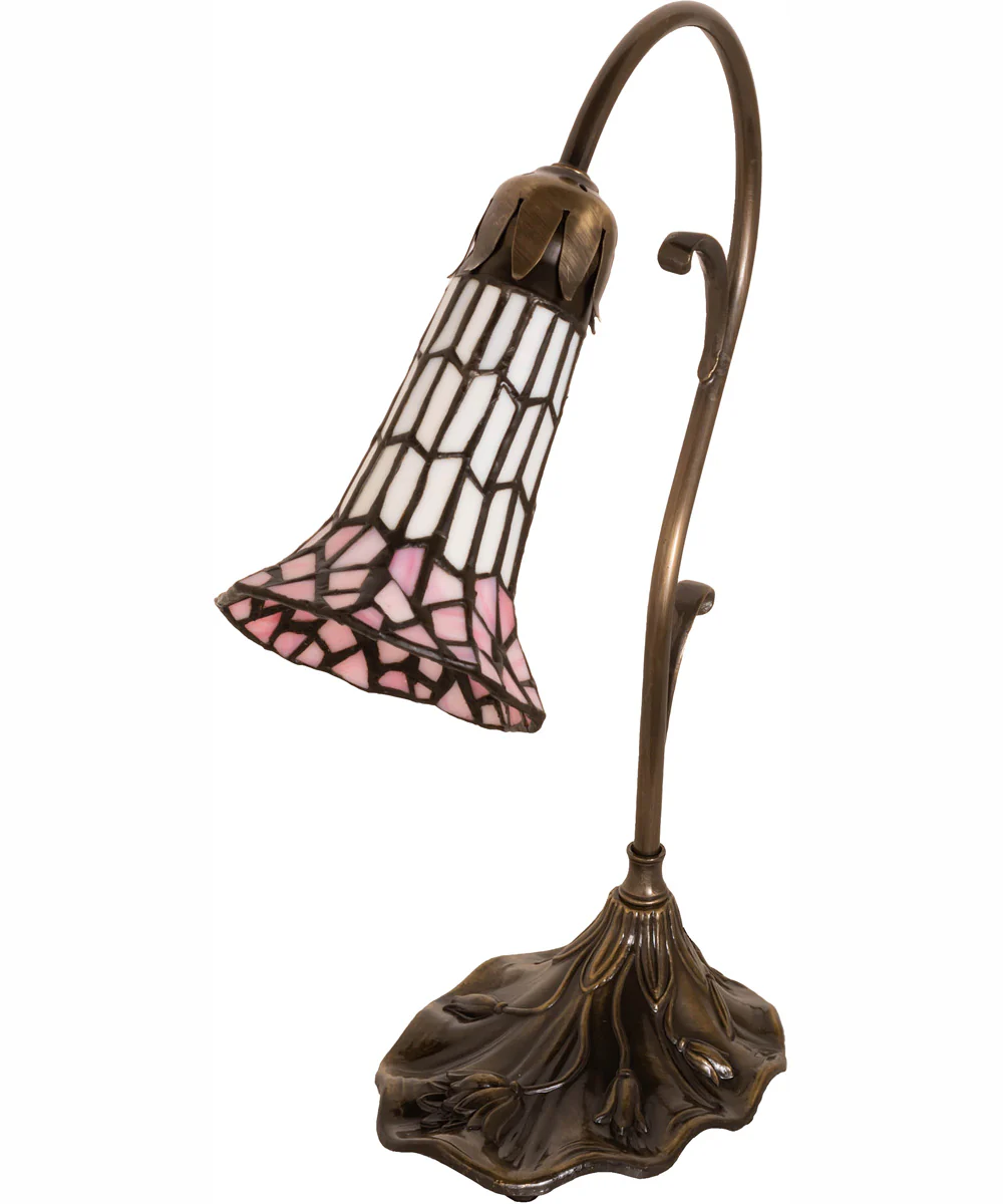 15" High Stained Glass Pond Lily Accent Lamp - Image 3