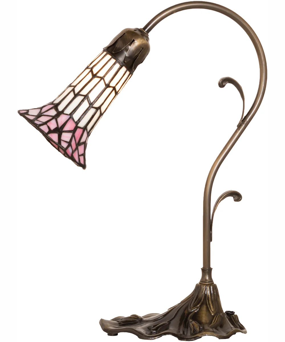 15" High Stained Glass Pond Lily Accent Lamp - Image 7