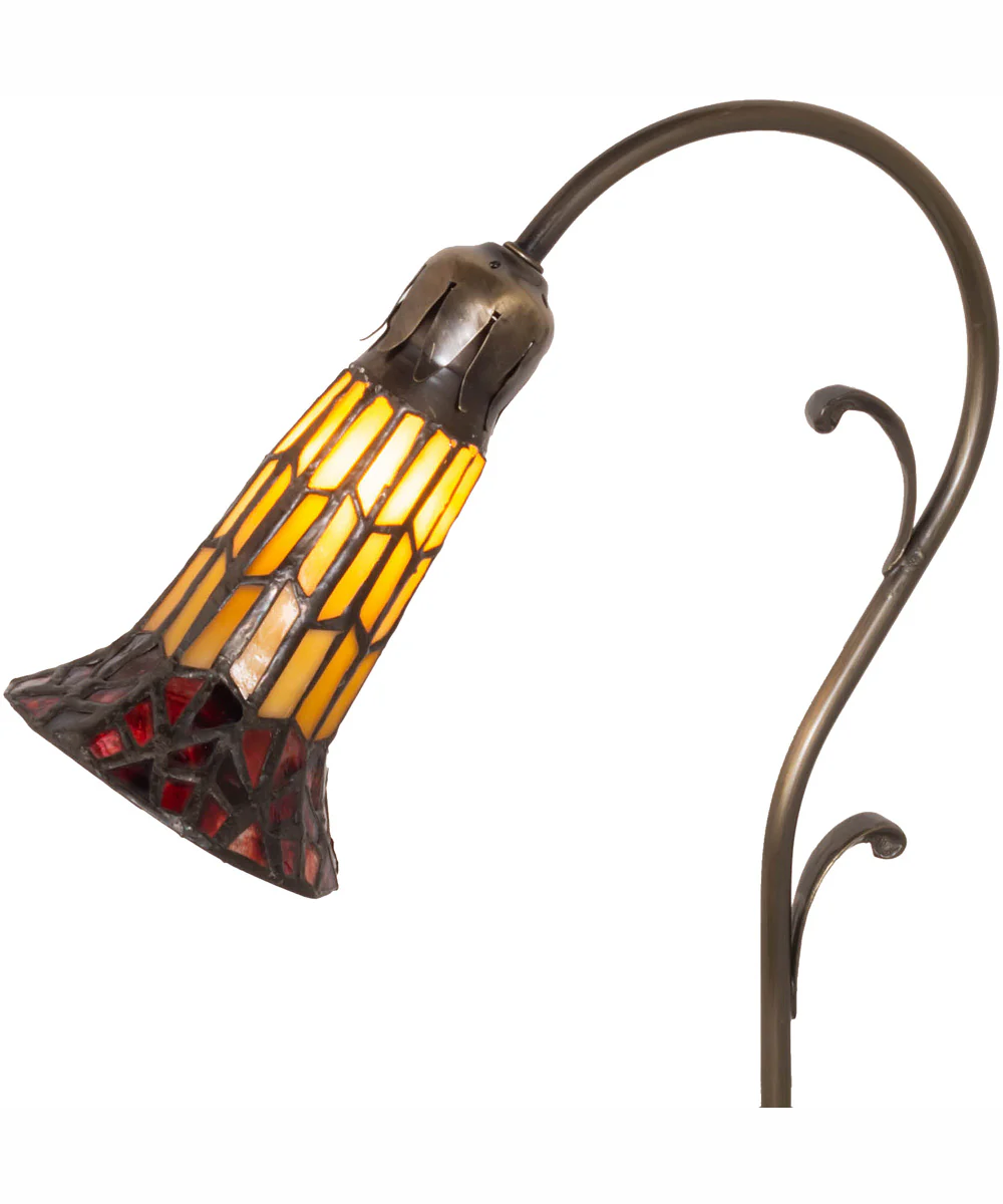 15" High Stained Glass Pond Lily Accent Lamp - Image 7