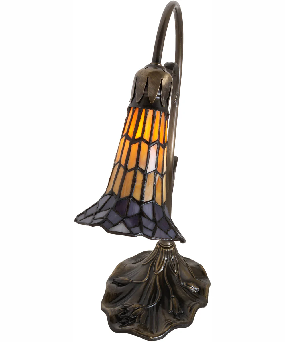 15" High Stained Glass Pond Lily Accent Lamp - Image 4