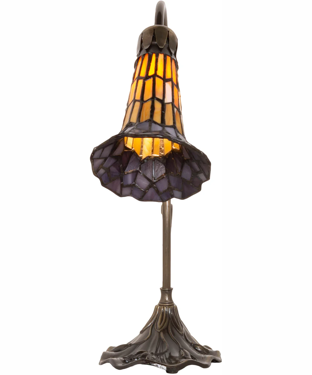 15" High Stained Glass Pond Lily Accent Lamp - Image 5