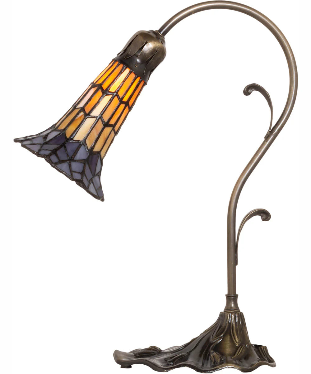 15" High Stained Glass Pond Lily Accent Lamp - Image 7