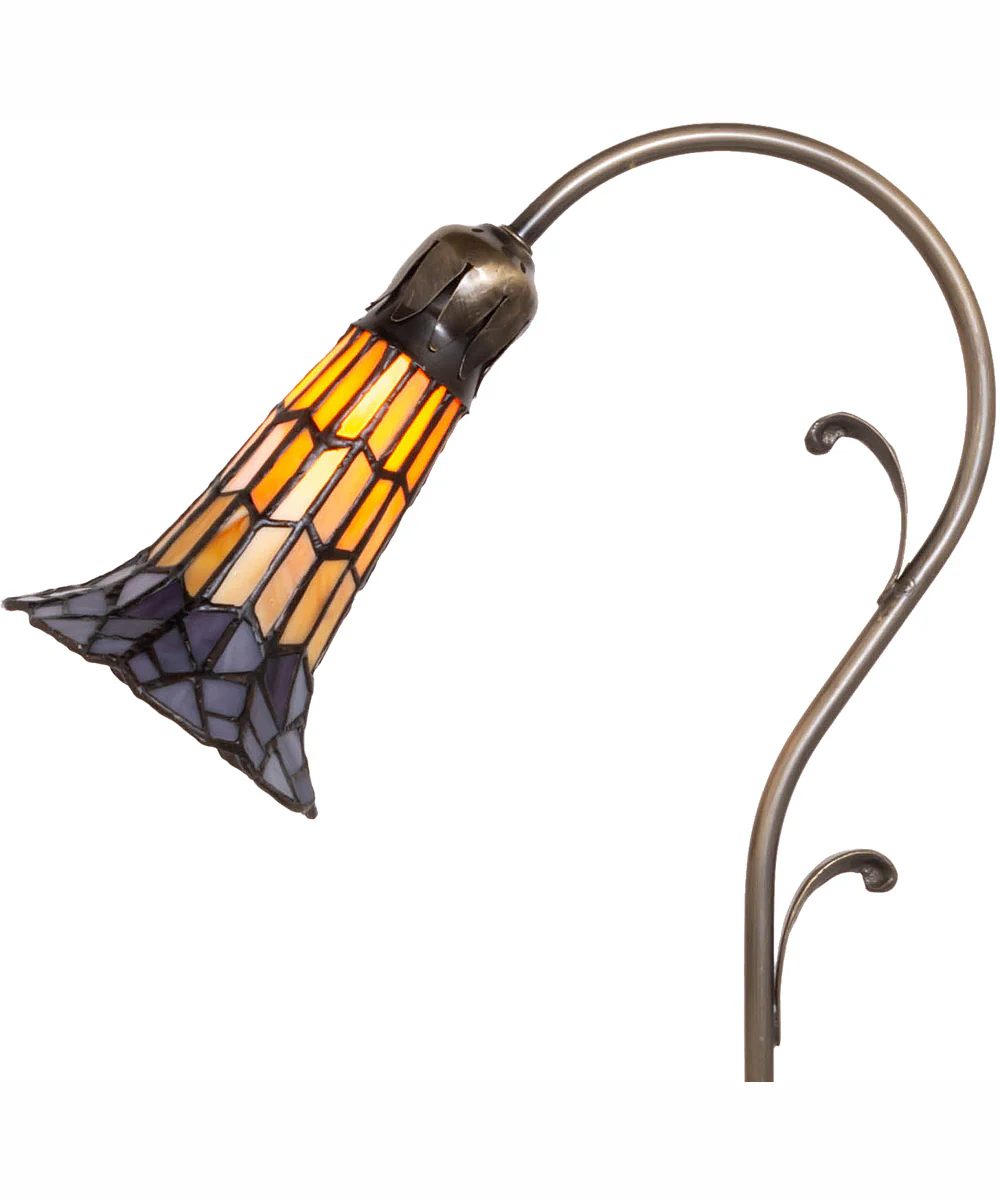 15" High Stained Glass Pond Lily Accent Lamp - Image 8