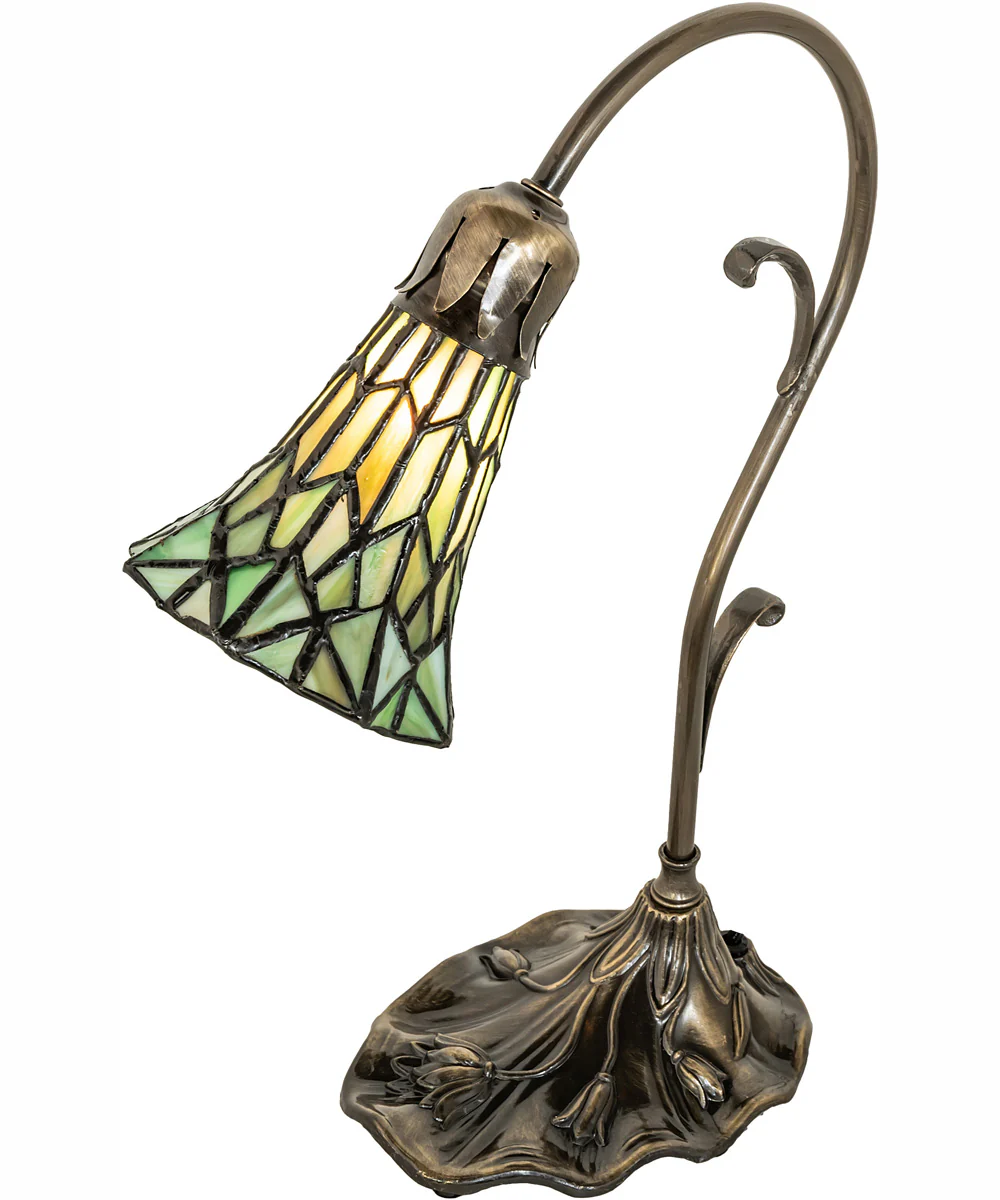 15" High Stained Glass Pond Lily Accent Lamp - Image 2