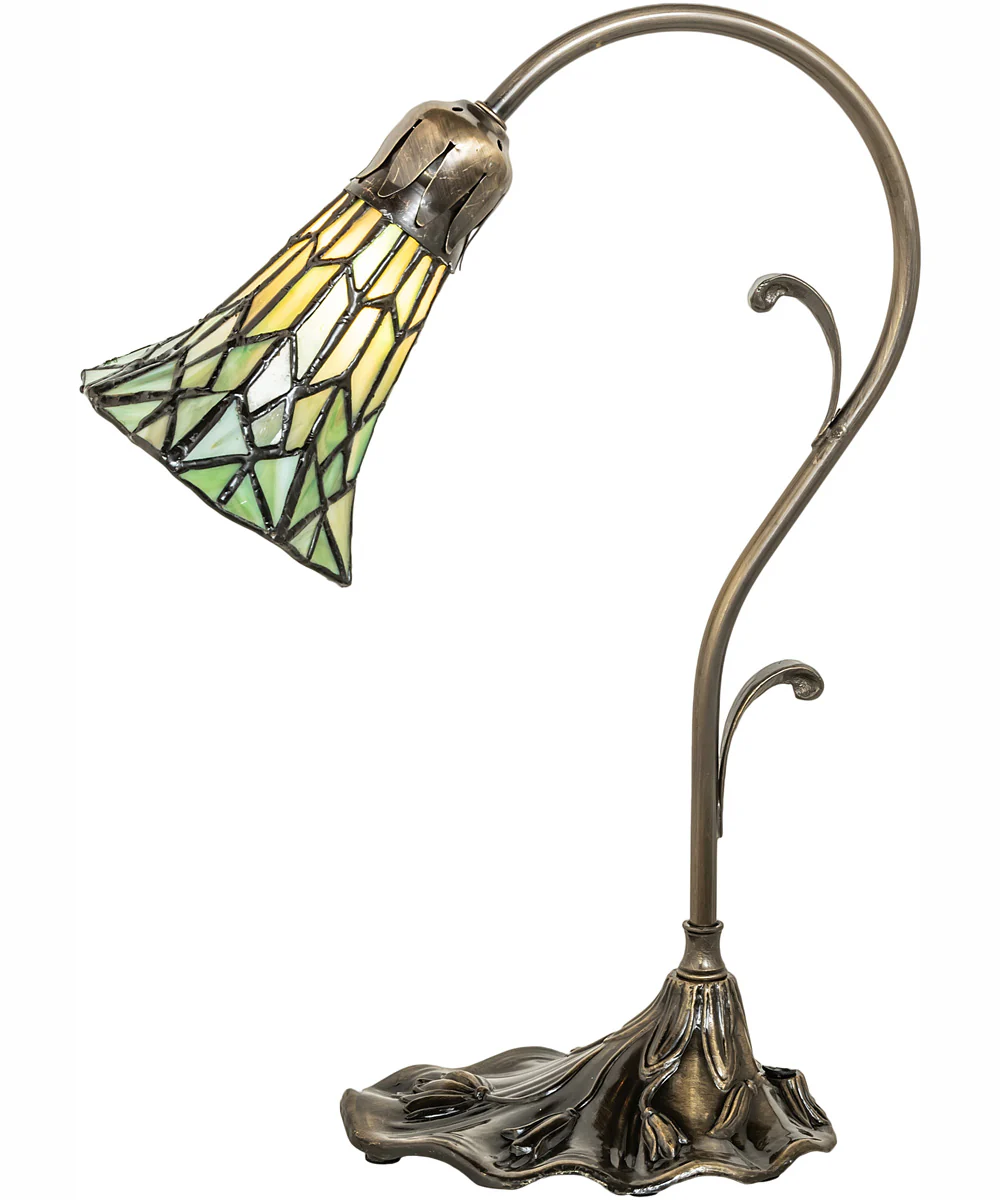 15" High Stained Glass Pond Lily Accent Lamp - Image 7