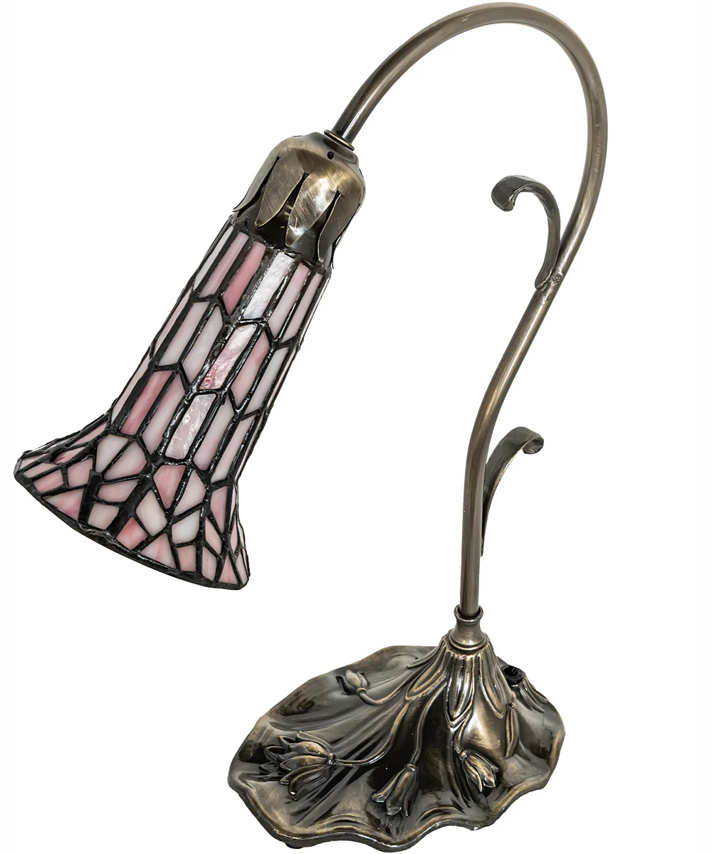 15" High Stained Glass Pond Lily Accent Lamp - Image 3