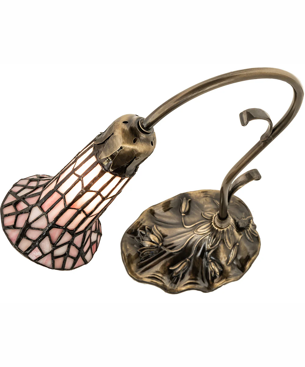 15" High Stained Glass Pond Lily Accent Lamp - Image 4