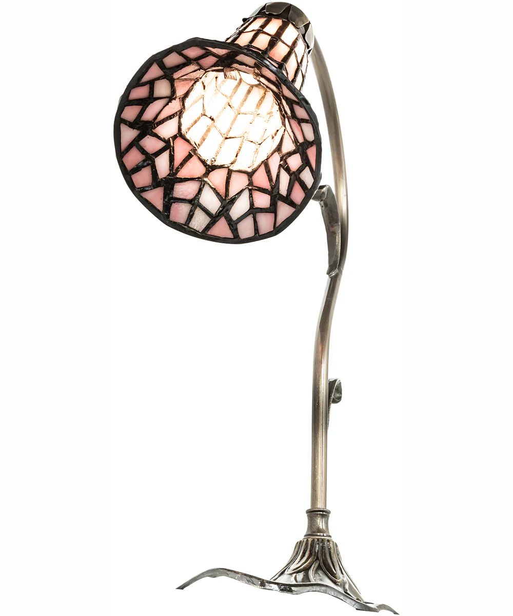 15" High Stained Glass Pond Lily Accent Lamp - Image 6