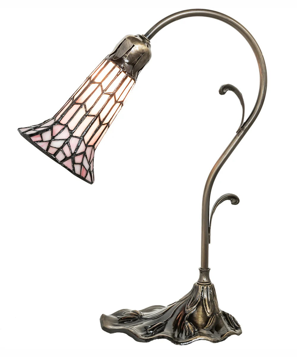 15" High Stained Glass Pond Lily Accent Lamp - Image 7