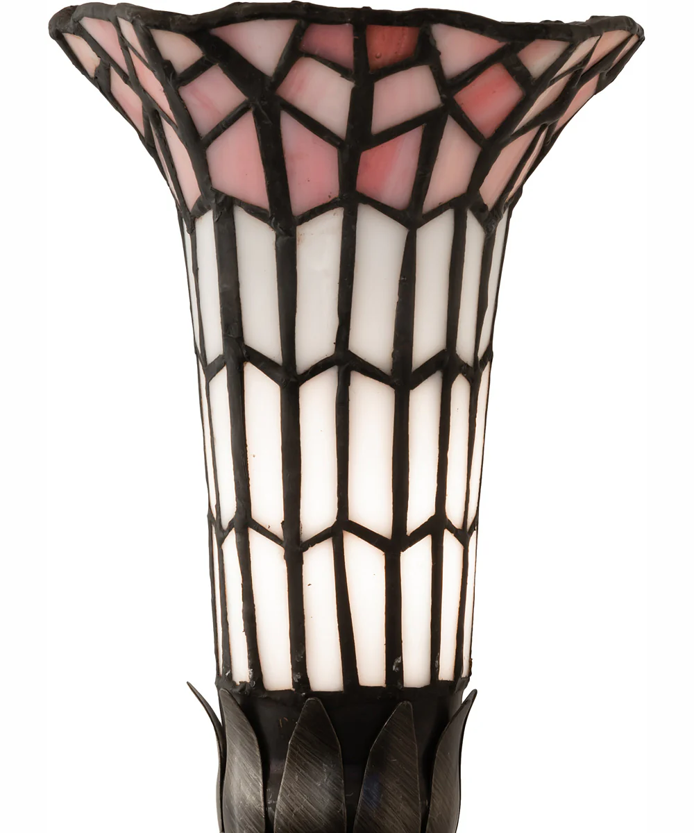 15" High Stained Glass Pond Lily Nouveau Lady Accent Lamp - Image 7