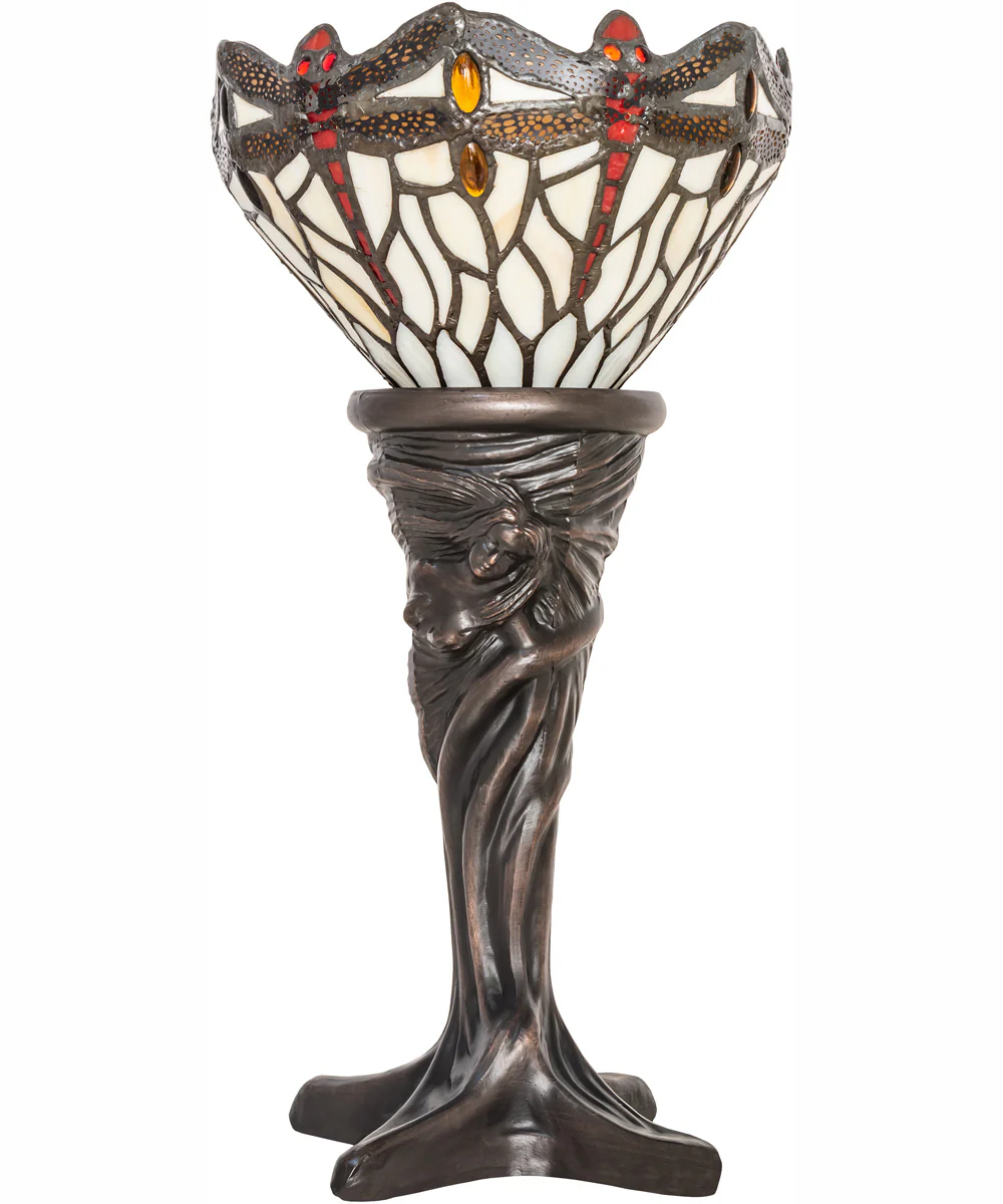 15" High Tiffany Hanginghead Dragonfly Mini Lamp - Image 3