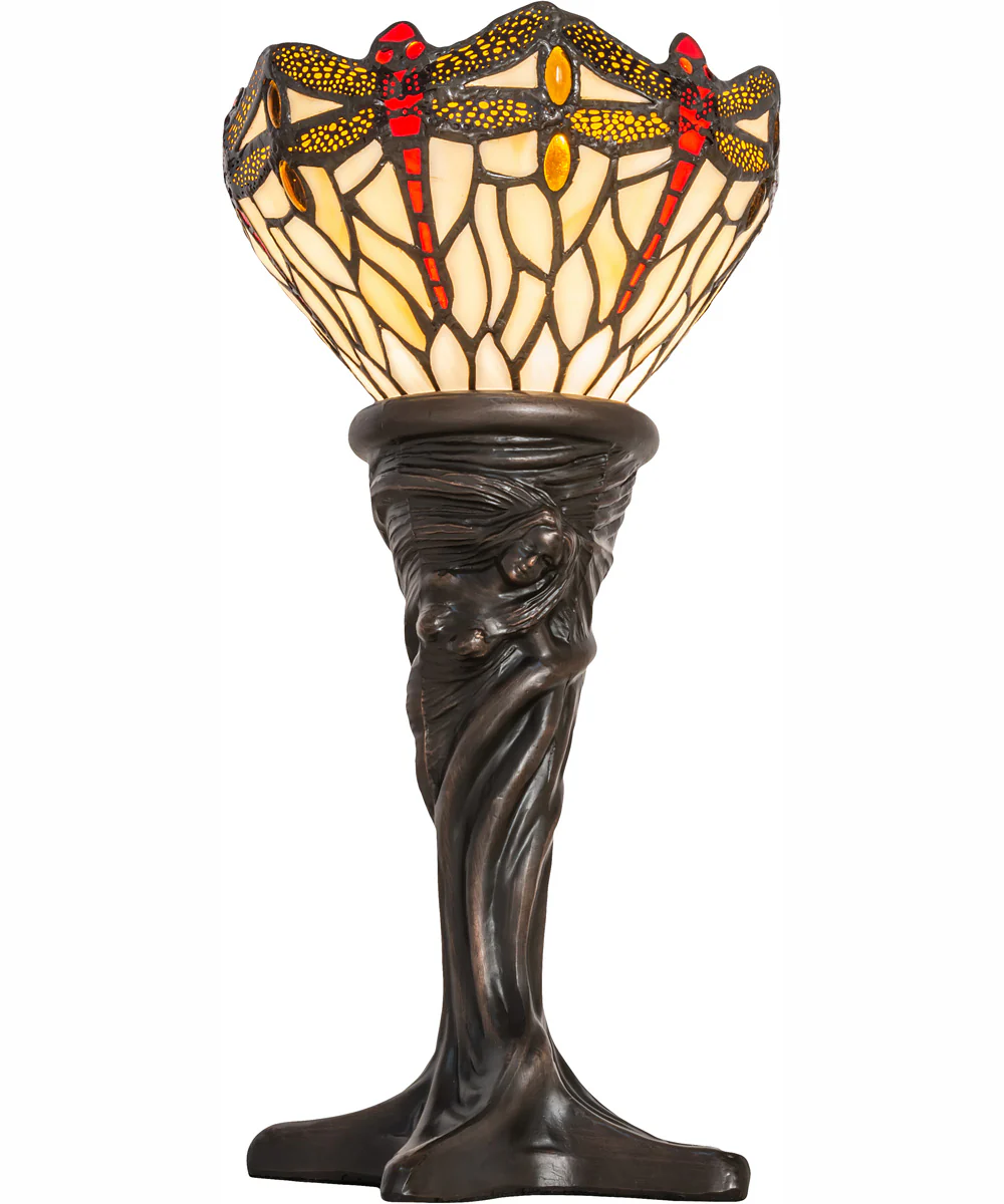 15" High Tiffany Hanginghead Dragonfly Mini Lamp - Image 5