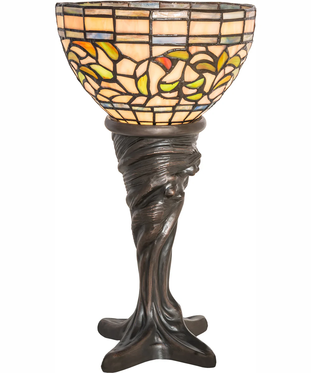 15" High Tiffany Turning Leaf Mini Lamp