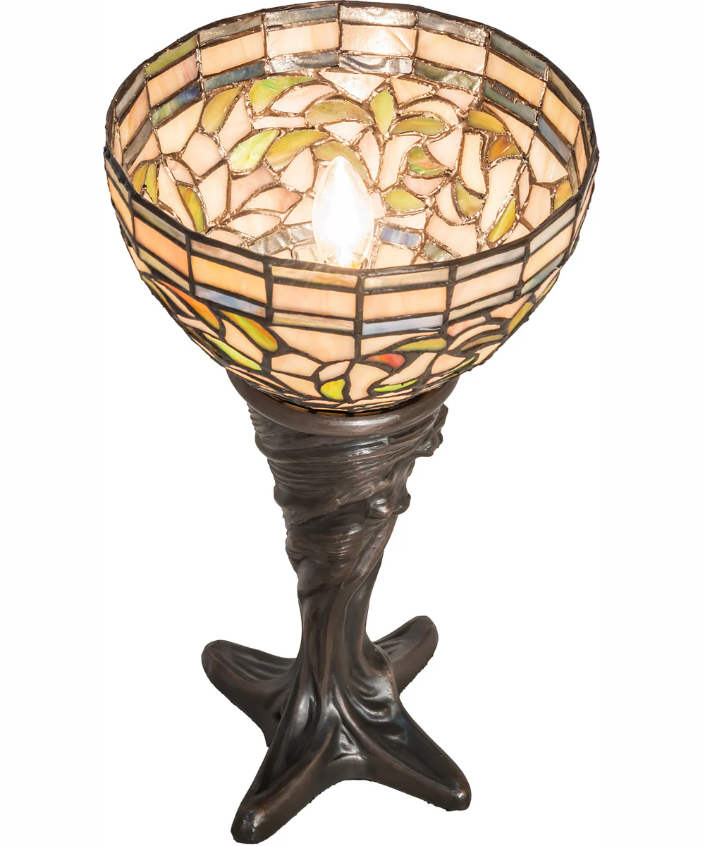 15" High Tiffany Turning Leaf Mini Lamp - Image 4