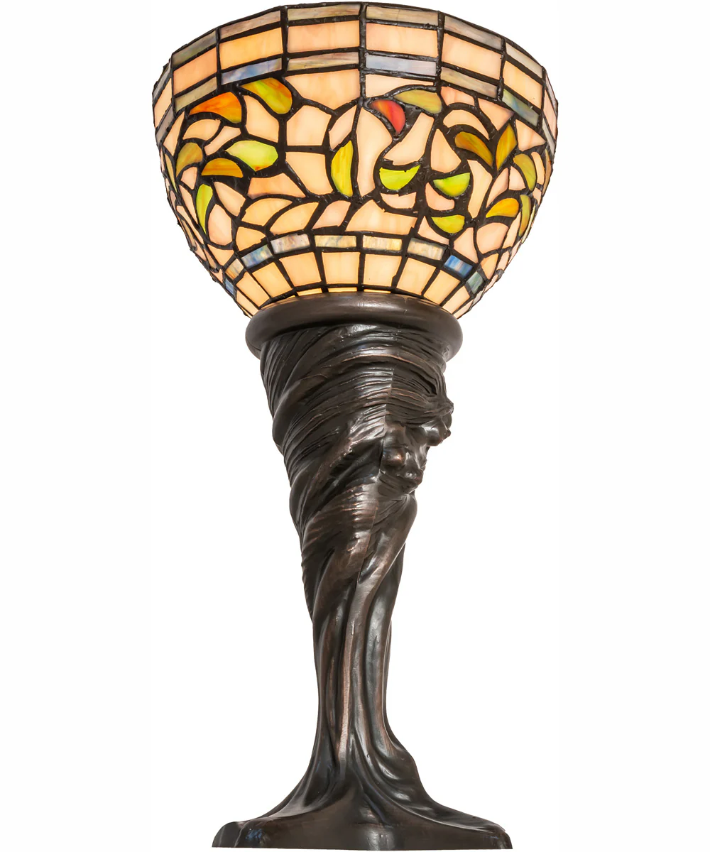 15" High Tiffany Turning Leaf Mini Lamp - Image 5