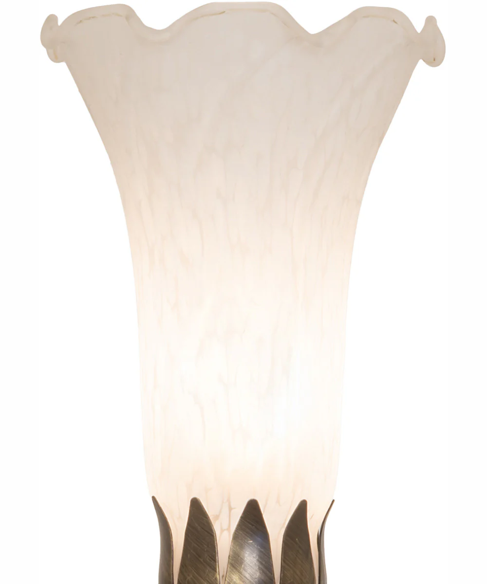 15" High White Tiffany Pond Lily Nouveau Lady Accent Lamp - Image 7