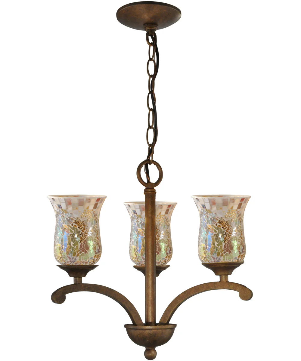 15 Inch W Apsley 3-Light Mosaic Art Glass Hanging Fixture