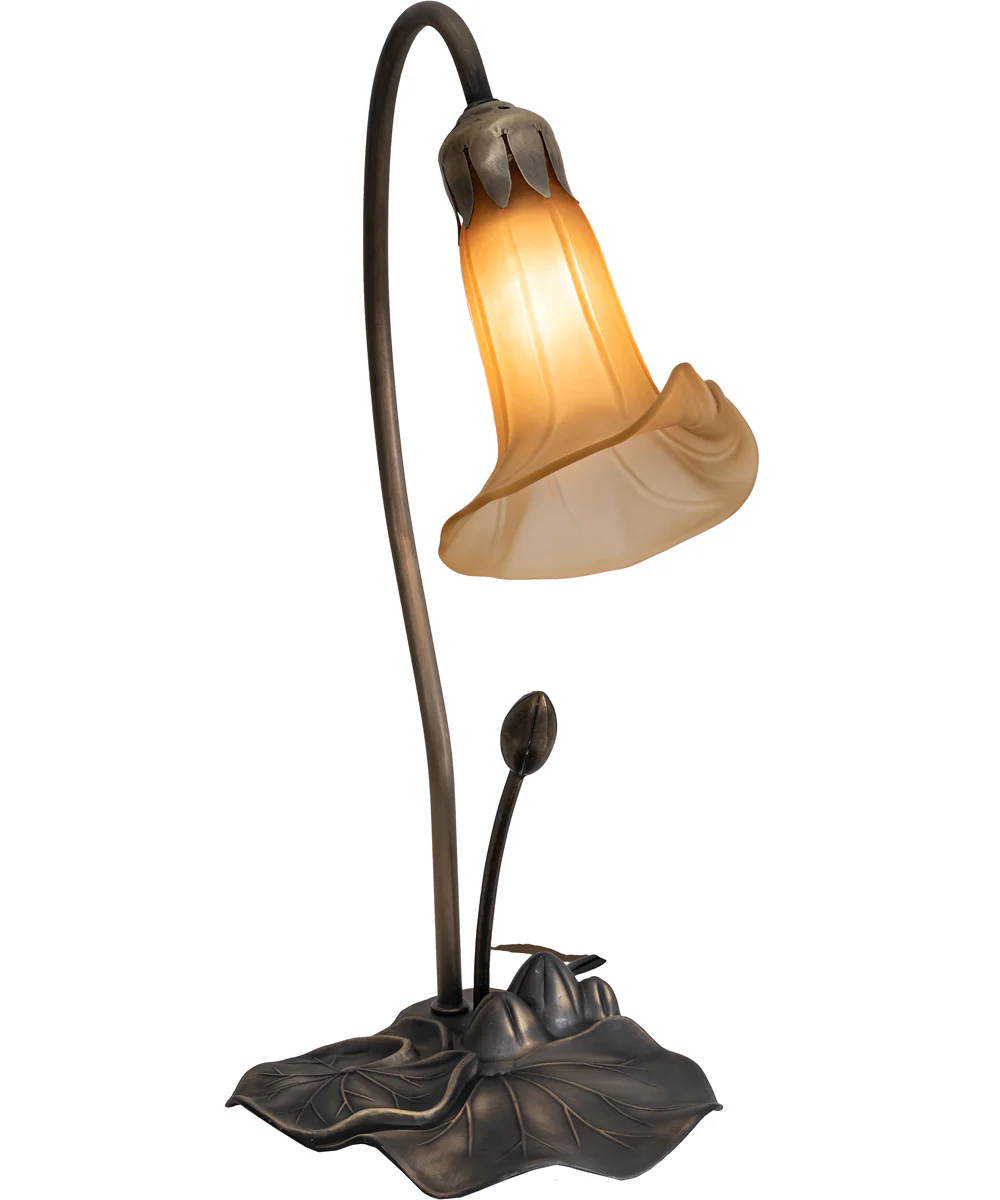 16" High Amber Pond Lily Accent Lamp