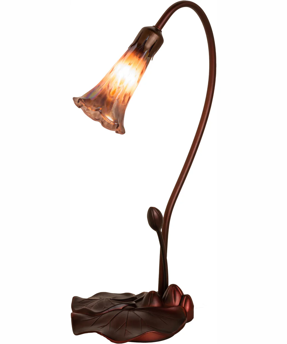 16" High Purple Iridescent Tiffany Pond Lily Accent Lamp - Image 2