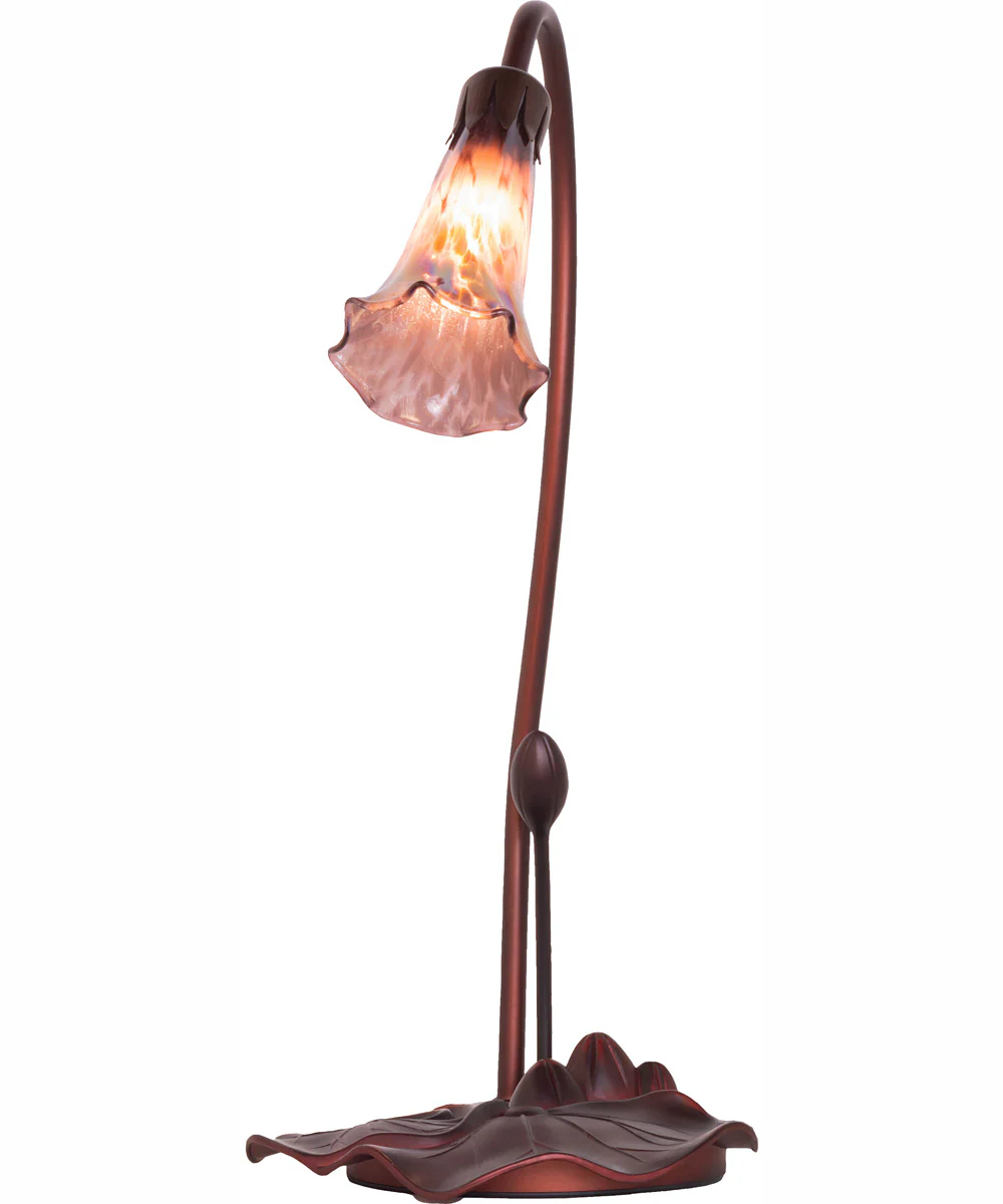 16" High Purple Iridescent Tiffany Pond Lily Accent Lamp - Image 5
