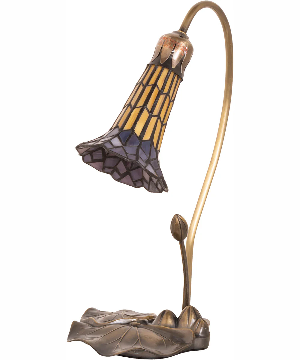 16" High Stained Glass Pond Lily Accent Lamp - Image 3