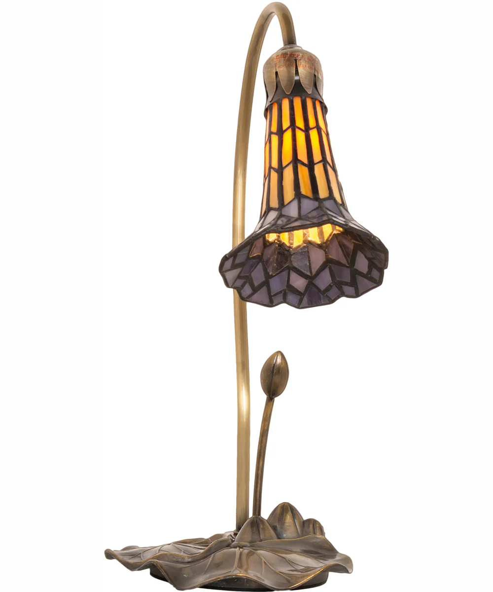16" High Stained Glass Pond Lily Accent Lamp - Image 5
