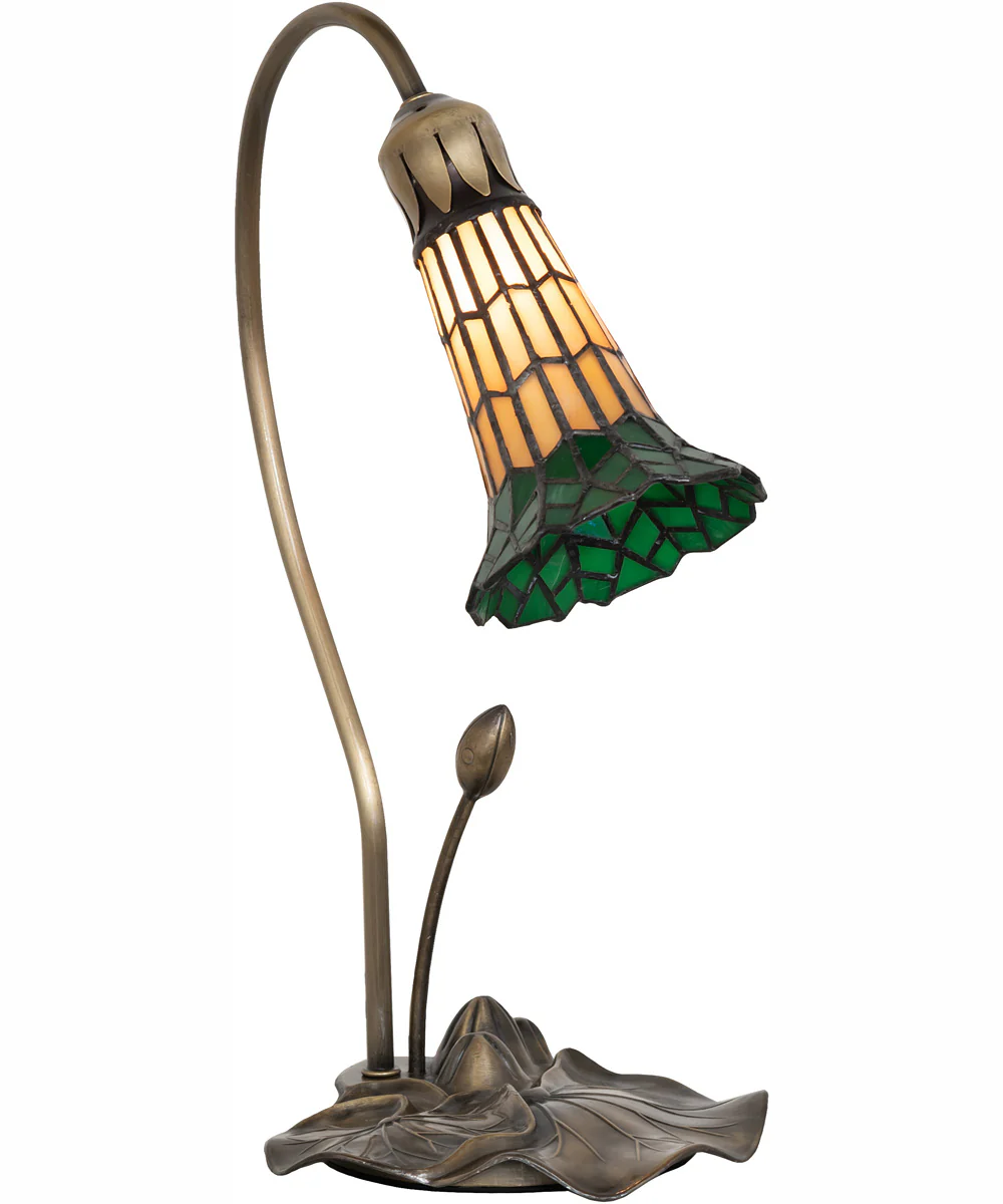 16" High Stained Glass Pond Lily Accent Lamp - Image 2