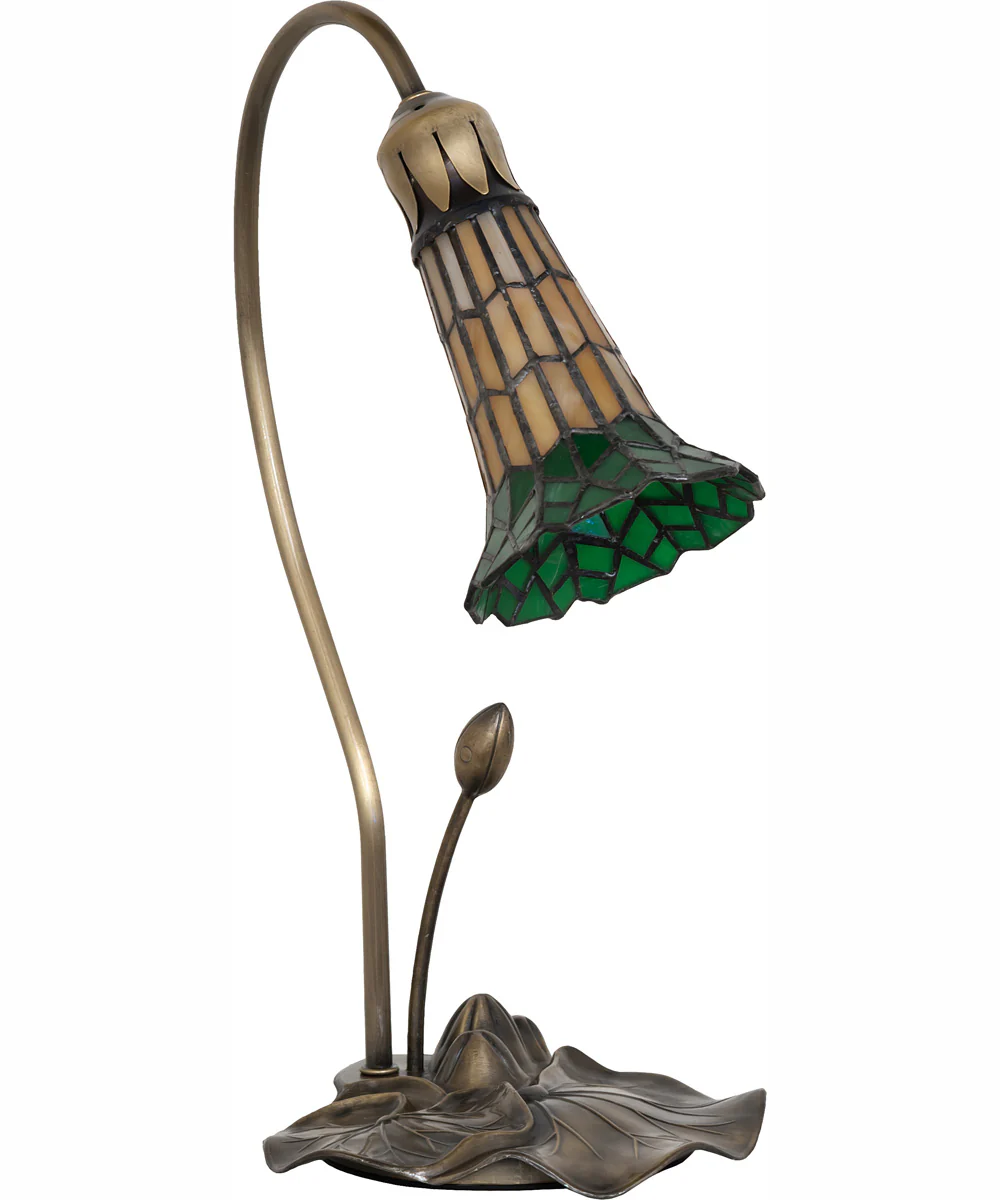 16" High Stained Glass Pond Lily Accent Lamp - Image 3