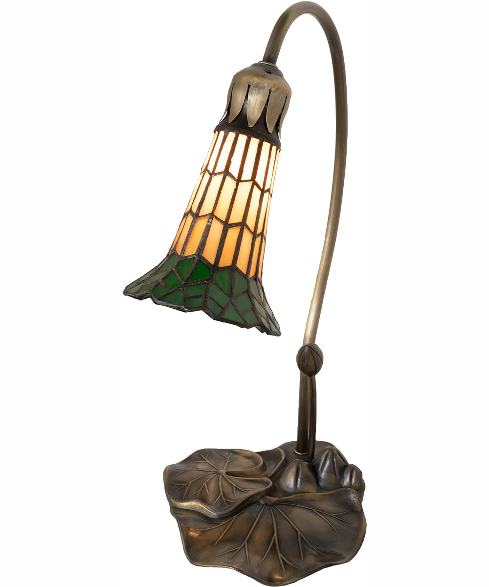 16" High Stained Glass Pond Lily Accent Lamp - Image 4