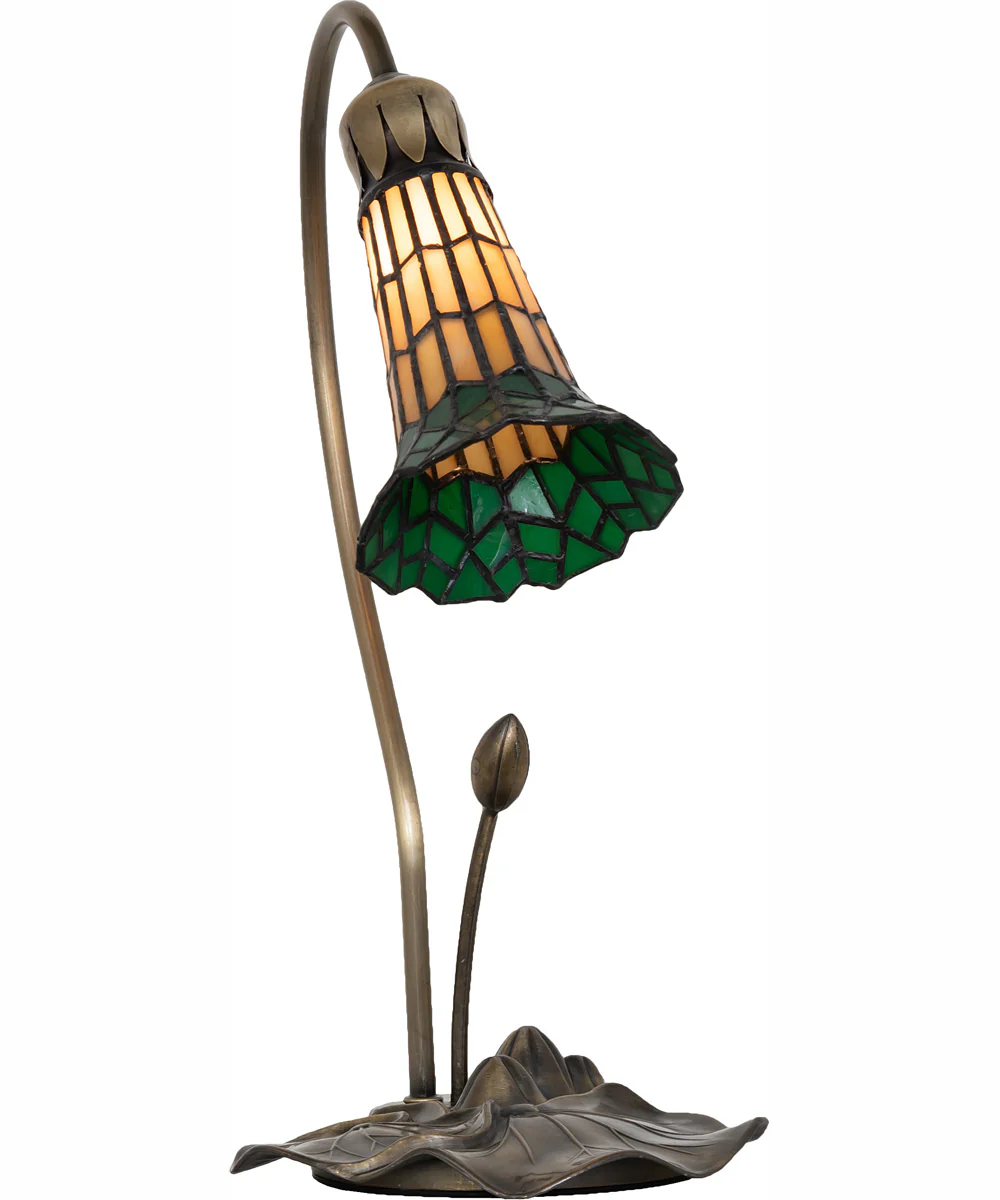 16" High Stained Glass Pond Lily Accent Lamp - Image 5