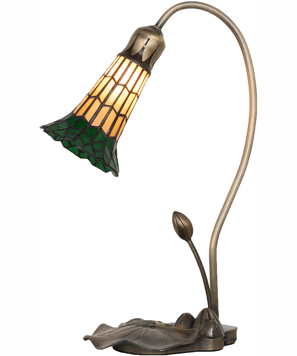 16" High Stained Glass Pond Lily Accent Lamp - Image 7