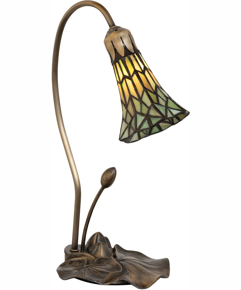 16" High Stained Glass Pond Lily Accent Lamp - Image 2
