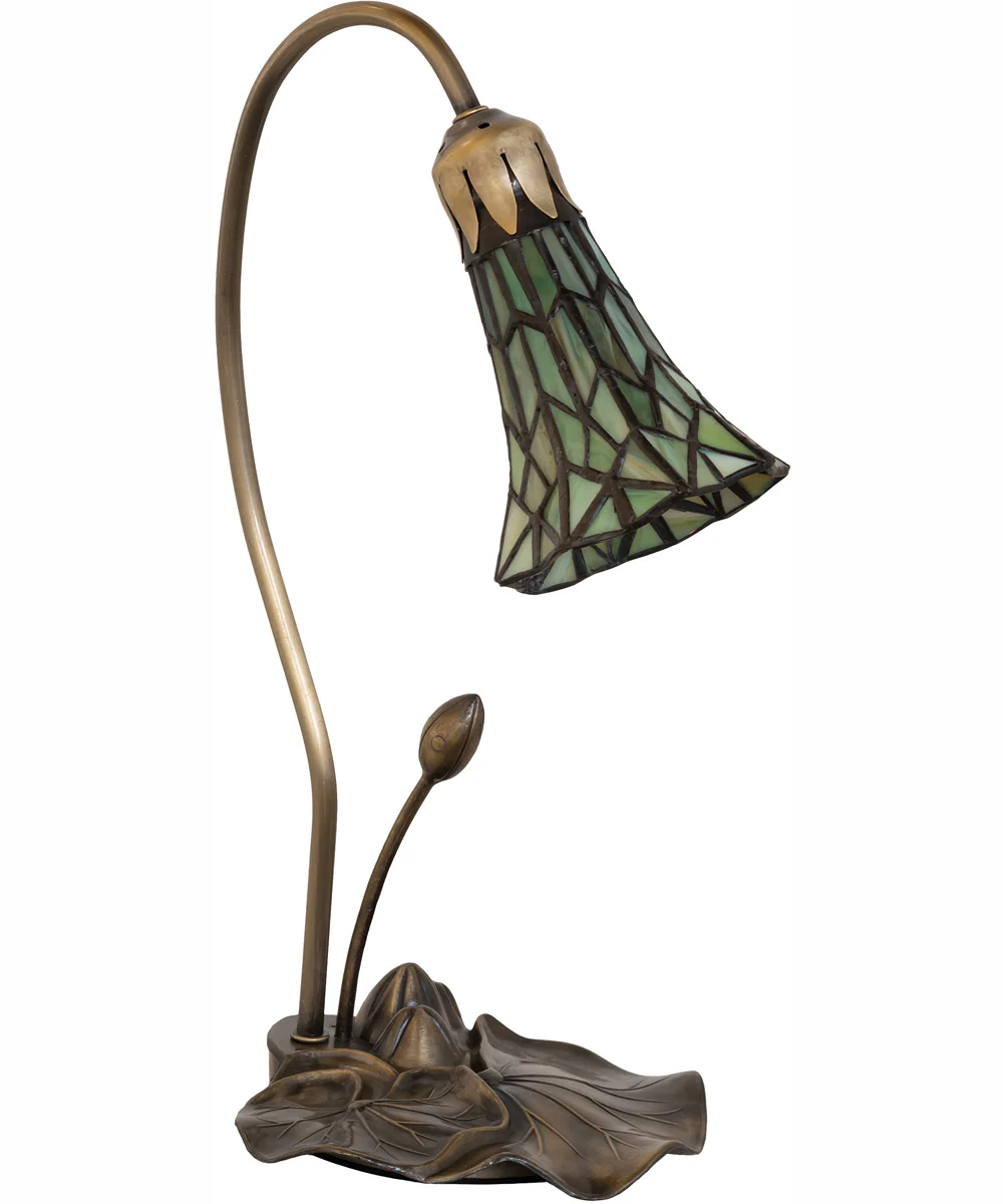 16" High Stained Glass Pond Lily Accent Lamp - Image 3