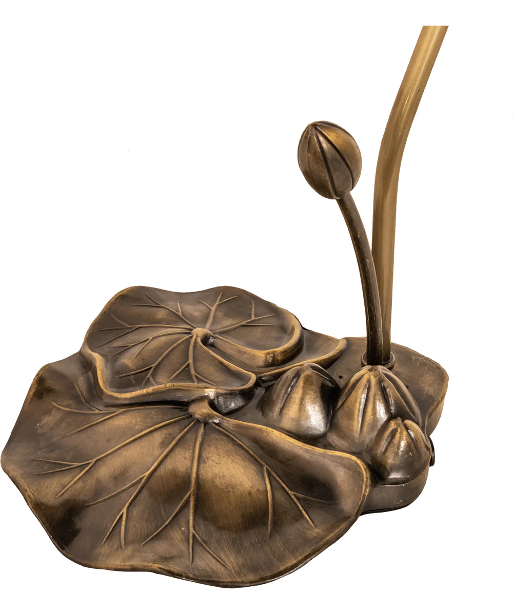 16" High Stained Glass Pond Lily Accent Lamp - Image 5