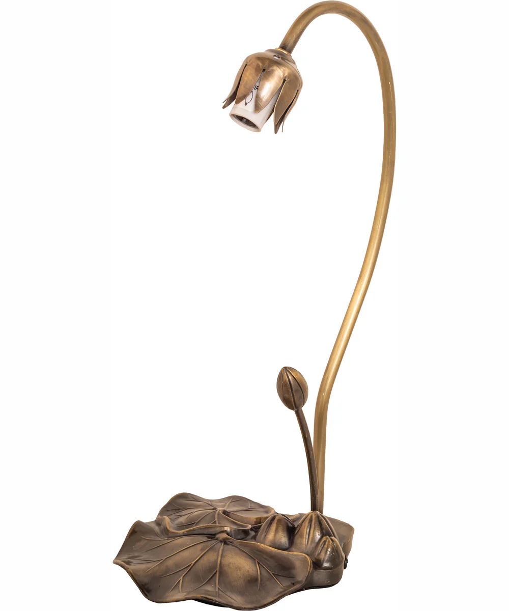 16" High Stained Glass Pond Lily Accent Lamp - Image 6