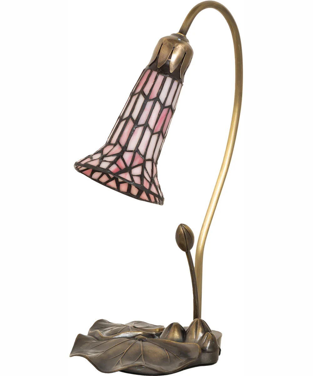 16" High Stained Glass Pond Lily Accent Lamp - Image 3