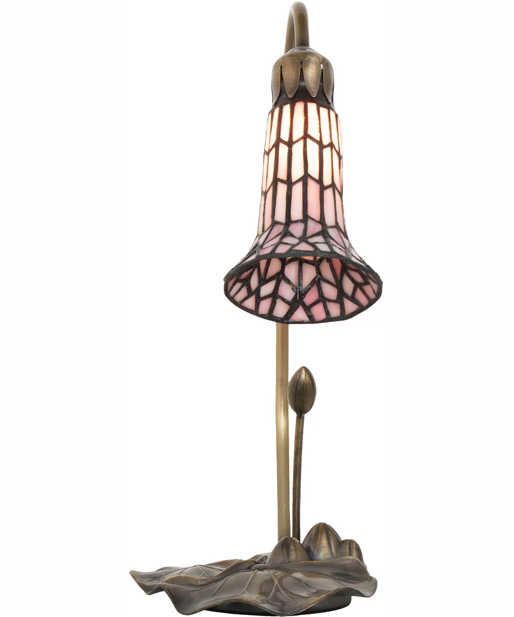 16" High Stained Glass Pond Lily Accent Lamp - Image 4