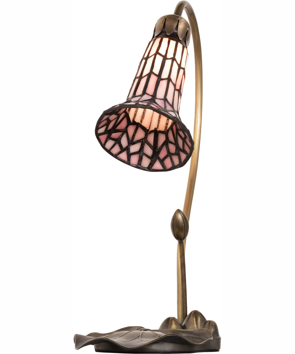 16" High Stained Glass Pond Lily Accent Lamp - Image 6