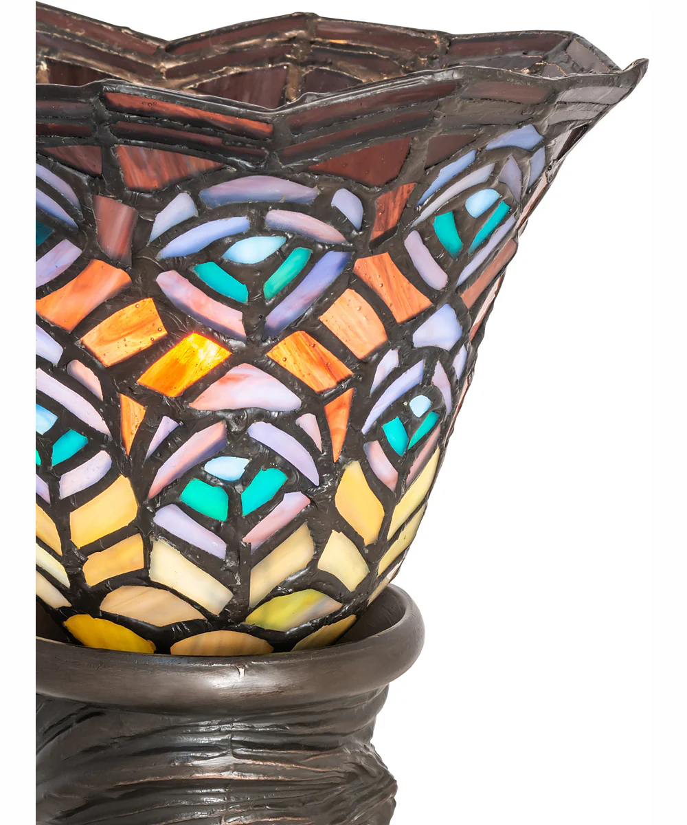 16" High Tiffany Peacock Feather Mini Lamp - Image 6