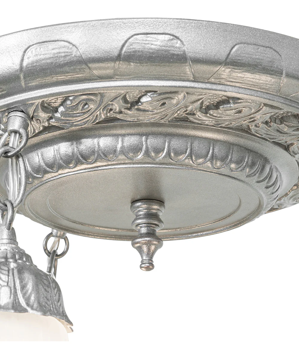 16" Wide Victorian Ruffle 3 Light Semi-Flushmount - Image 4