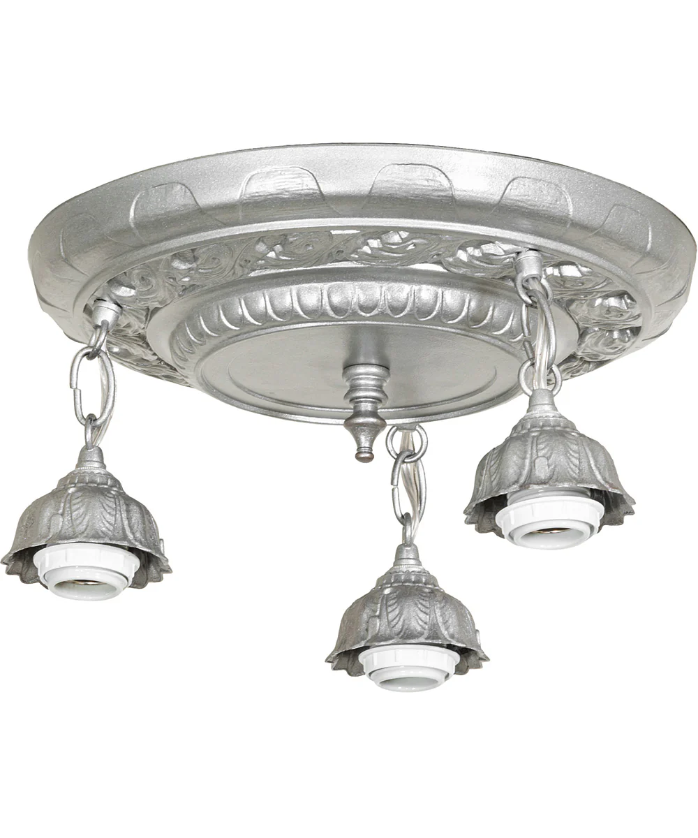 16" Wide Victorian Ruffle 3 Light Semi-Flushmount - Image 5