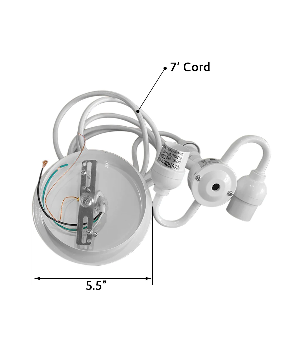 16" W 2 Light Pendant Rounded Corner Square Oatmeal Drum Shade with Diffuser, White Cord - Image 3