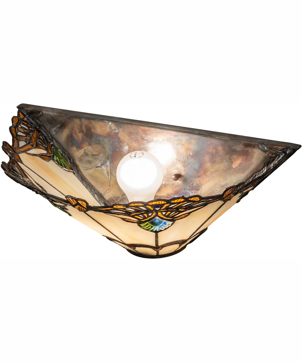 16" Wide Shell with Jewels Wall Sconce - Image 4