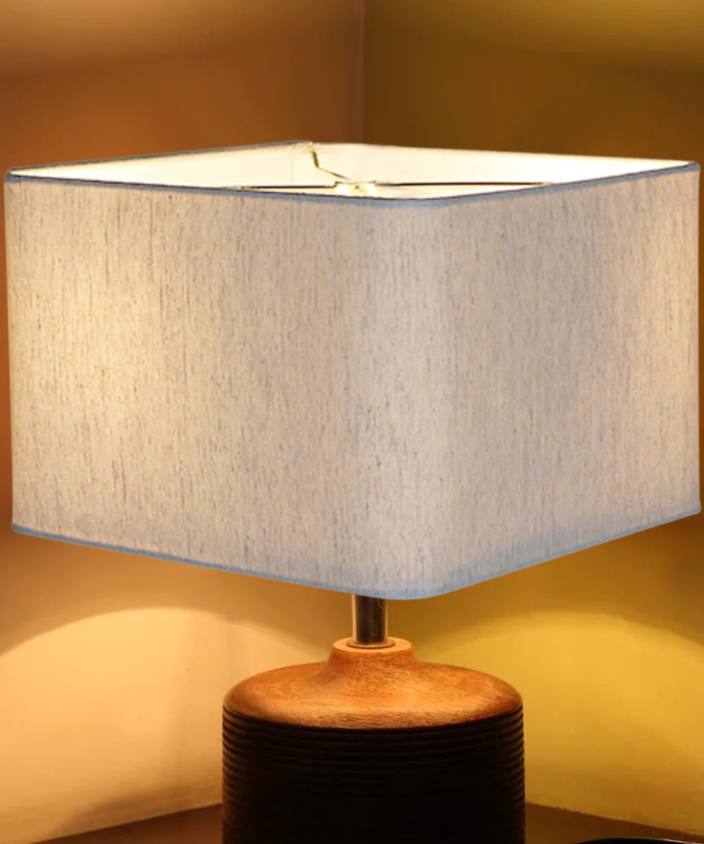 16x16x10 Rounded Corner Premiere Hardback Shallow Square Drum Lampshade Textured Oatmeal - Image 4